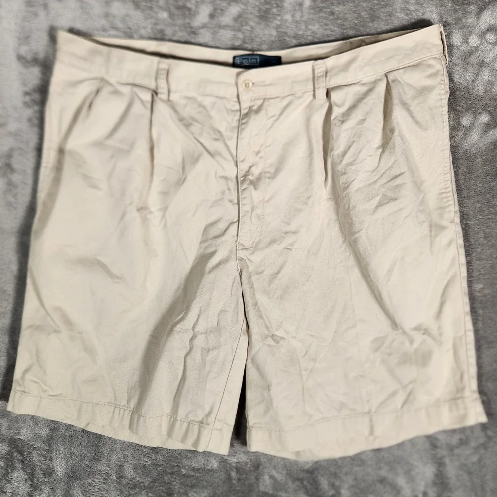 Polo‎ Ralph Lauren Shorts Men's 40 Khaki Chino Classic Fit Pleated
